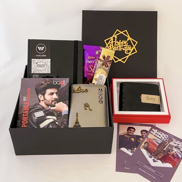 Premium Birthday Gift Hamper for Fiancé – Speaker, Passport Cover & Wallet