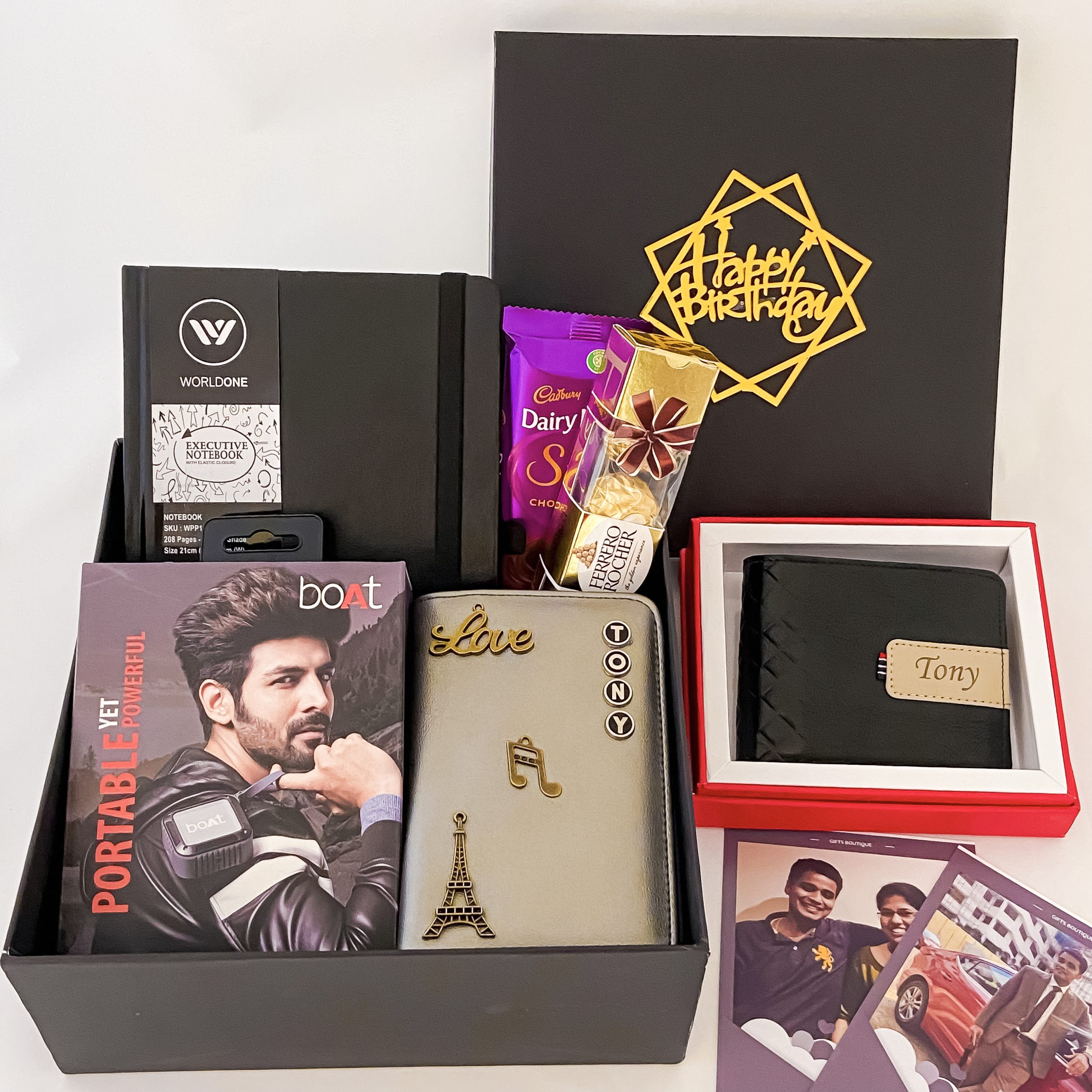 Premium Birthday Gift Hamper for Fiancé – Speaker, Passport Cover & Wallet photo 2